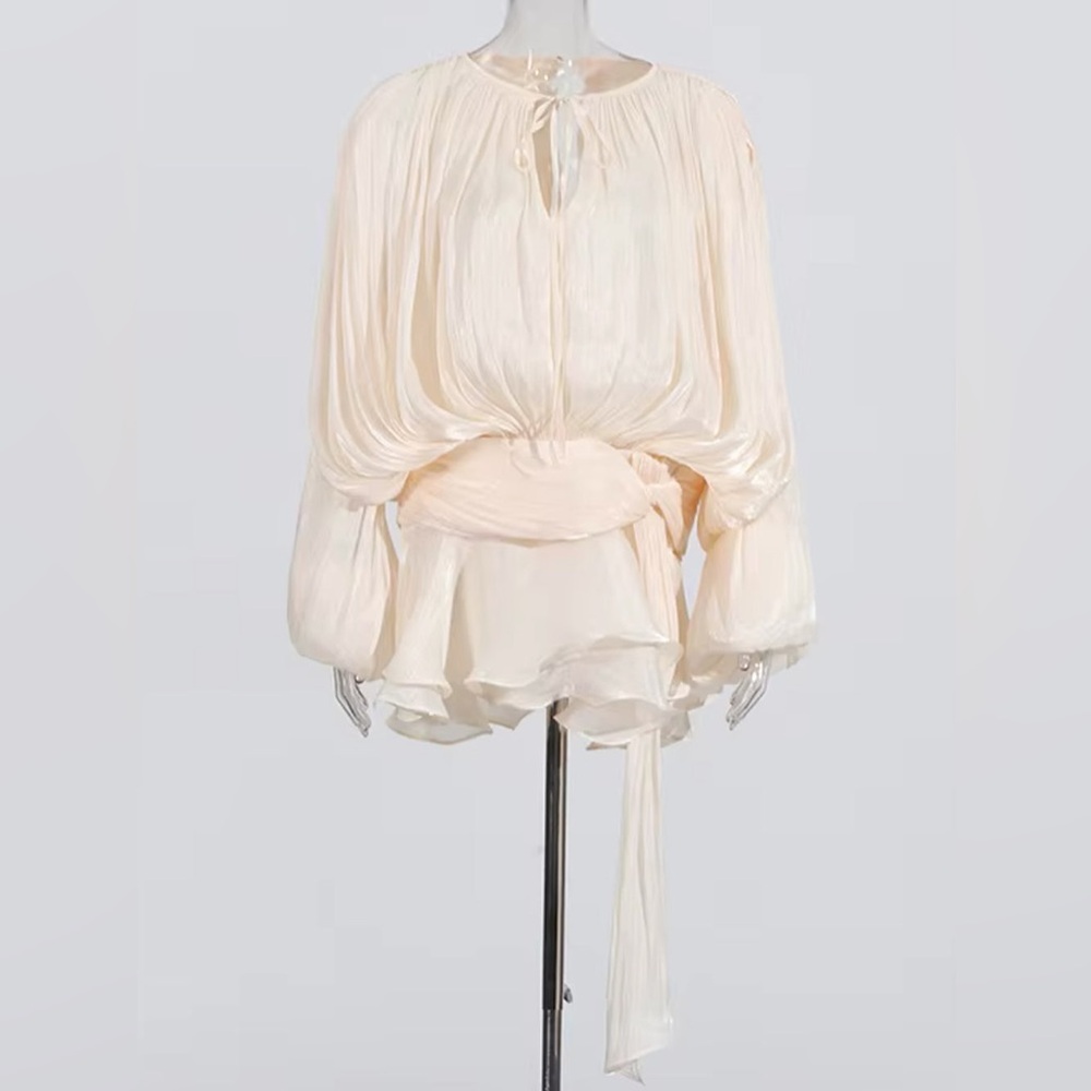 ZCRAVE Ssee Ruffle Mini Dress, Apricot, Size S